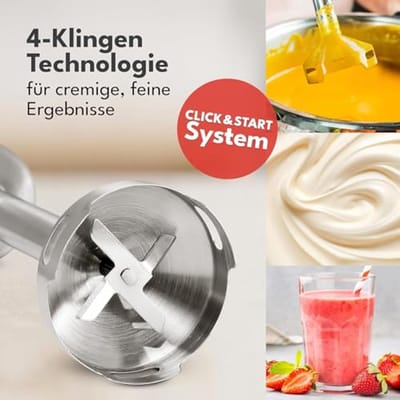 Staafmixer - Roestvrij staal - Incl. 800 ml maatbeker - Traploos verstelbaar - Voor de thuiskok