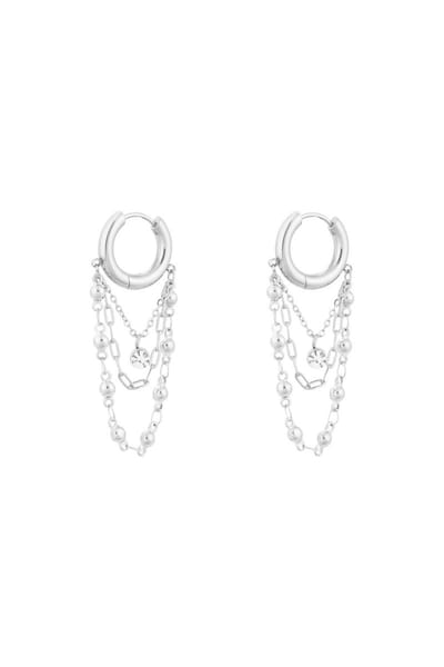 Oorbellen chained up - zilveren kleur