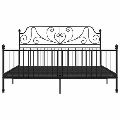 vidaXL - Bedframe - metaal - zwart - 200x200 - cm