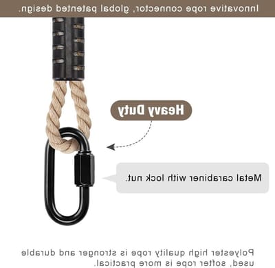 Hammock Straps 120 cm Verlengset met Karabiner voor Binnen en Buiten - Perfect voor Hangmatten, Boomschommels en Kampeeraccessoires (Beige, 2 Stuks)