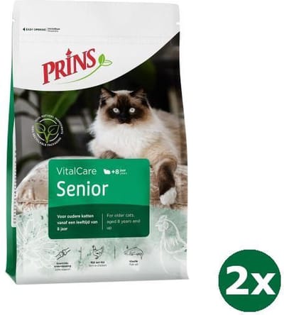 Prins cat vital care senior kattenvoer 2x 4 kg