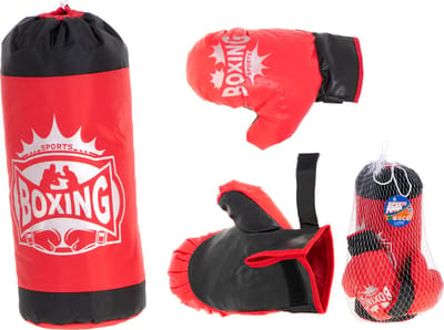Playos® - Boksset voor Kinderen - Rood - Bokshandschoenen - Boksbal - Bokszak - Speelgoed - Buitenspeelgoed - Sportief