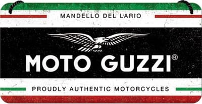 Metalen hanging sign 10 x 20 cm Moto Guzzi - Italian Motorcycles