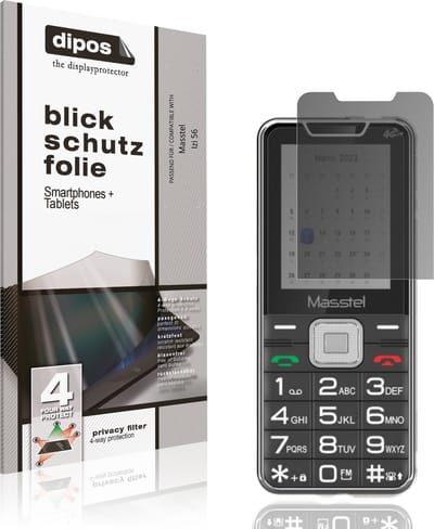 dipos – Matte Privacy Screenprotector geschikt voor Masstel Izi 56 | Anti-Spy Beschermfolie