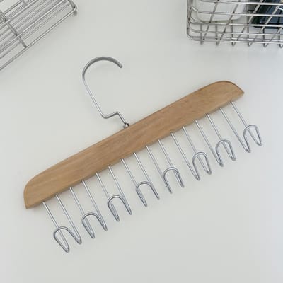 Houten Kledinghanger Met 8 Haken BH Ruimtebesparende Hangers Zware Houten Hanger Met 360° Draaibare Haken Kast Garderobe 1pc