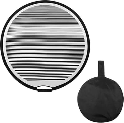 Vouwbare 80 cm reflectieschijf met gestreepte flexibele oppervlakte voor training en sportgebruik