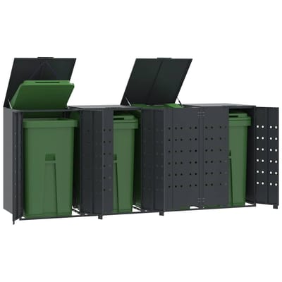 vidaXL - Containerberging - 4 - containers - 276x79x117 - cm - staal - antraciet