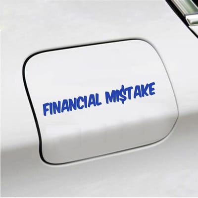 Bumpersticker - Financial Mistake - 4,1 X 25 - Blauw