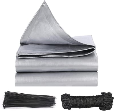Afdekzeil 2x3m waterdicht met ogen en toebehoren voor campingtenten buiten, boten, terrassen, zwembaden