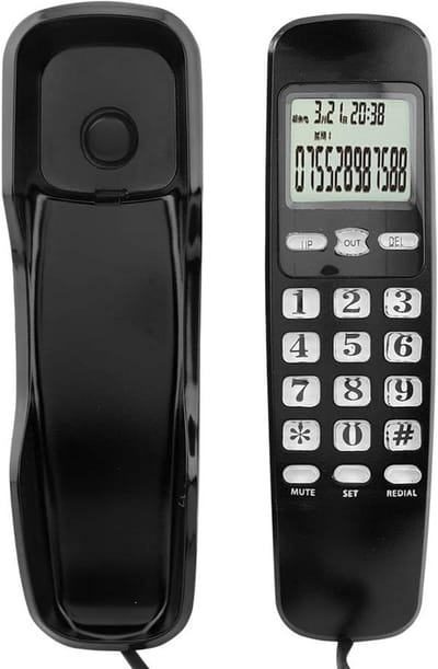 Wandtelefoon met LCD-scherm voor Thuis - Bedrade Bureautelefoon met Nummerherkenning en DTMF FSK Systeem