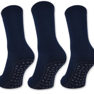 Belucci Dames ABS Huissokken – Antislip Sokken – Warme Katoenen Huissokken - Set Van 3 Paar - Maat 35/38