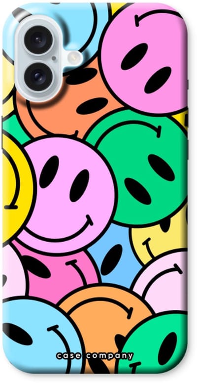 Case Company® - Hoesje geschikt voor iPhone 16 Plus hoesje - Smiley N°1 - Tough Case - Maximale Bescherming alle Kanten en Schermrand