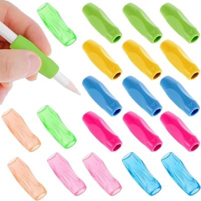 Multicolor Siliconen Potlood Grip - Ergonomische Handwriting Handgreep voor Kinderen en Volwassenen, Driehoekig Antislip Potloodhouder voor Houdingscorrectie en Comfortabel Schrijven