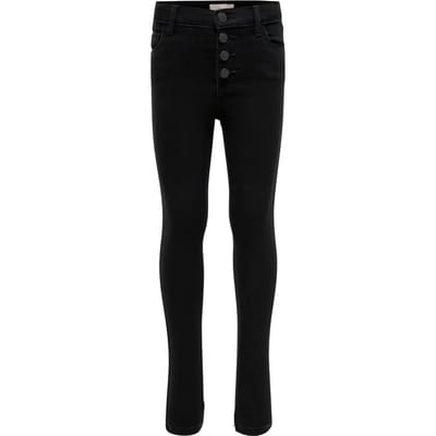 KIDS ONLY KONROSE BUTTON JEANS BLACK NOOS Meisjes Jeans - Maat 140