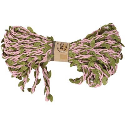 1 Rol 10m Groen Blad Hennep Touw Wasbaar Zonbestendig DIY Meerstrengs Jungle Lianen Hennep Touw Decoratieve KransRoze roze