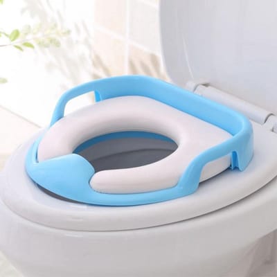 Universele Toiletbril met Handvaten voor Kinderen – Kinder Toiletzitje – WC-bril Verkleiner voor Peuters & Kleuters – Zachte Zitting – Antislip & Hygiënisch – Blauw