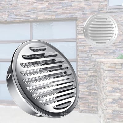 Ventilatierooster - Lamellenrooster Buiten - Frisse Lucht - Met Net Structuur - 200mm - Zilver