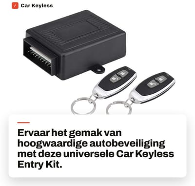Dailygoods - Car Keyless Entry Kit - Universele Deurslot Afstandsbediening - Veiligheid en Comfort - Auto Toegangssysteem - Eenvoudige Installatie - G...