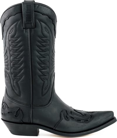 Mayura Boots 17 Zwart/ Dames Heren Cowboy Western Laarzen Spitse Neus Schuine Hak Waxed Leer Maat EU 39