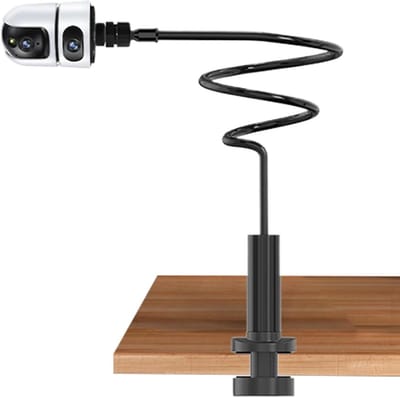 Monitorhouder Kinderkamer - Babyfoon standaard - Veilige bewaking - Flexibele spiraalarm - 13 x 13 x 10 cm - Zwart
