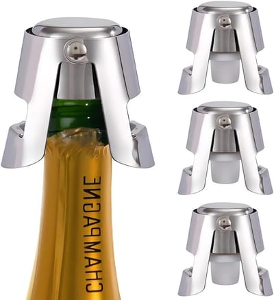 Champagnefles doppen set van 4 - Ideaal voor bars, feesten en wijnliefhebbers - Herbruikbare en luchtdichte sluitingen