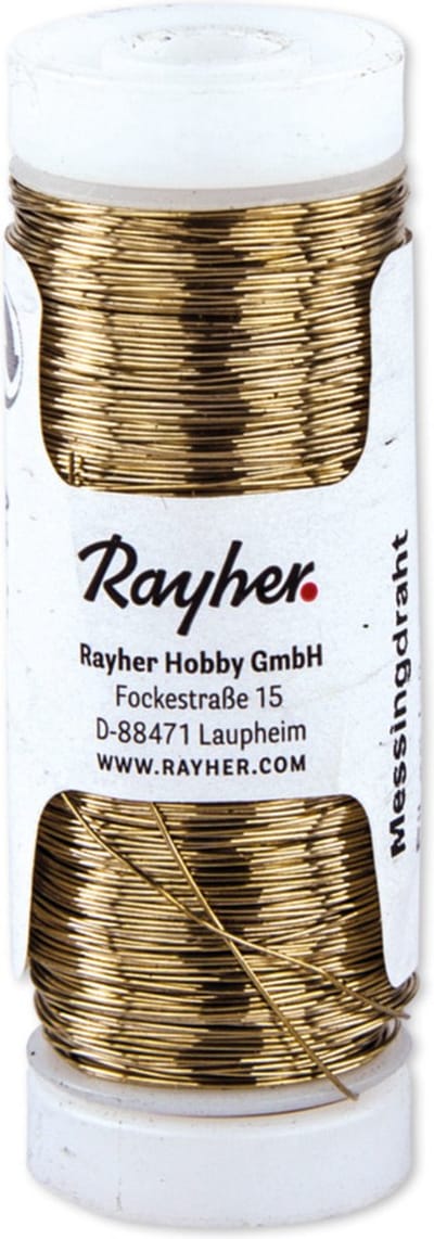 Rayher Bloemendraad of ijzerdraad - messing - 0.4 mm dik - 100 meter snoer - metaaldraad - bindmaterialen