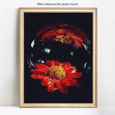 Volledige ronde diamant schilderij bloem 5D DIY diamant borduurwerk volledige weergave kruissteek 20X30CM