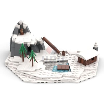 Winter Berglandschap Model Bouwstenen Sneeuwhuis DIY Speelgoed Kerstcadeaus voor Kinderen MOC Stenen gray