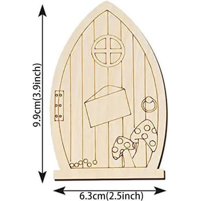 5 stuks Onafgewerkte Houten Deur Elf Fee Huis Mini Deur DIY Ambacht Houten Ornamenten Miniatuur Decoratie Houtschijven Schijven Blanks