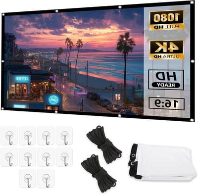 Projectiescherm Opvouwbaar - Beamer Doek - Thuisbioscoop Creëren - Kreukvrij Polyester - 100 Inch 16:9 - Wit