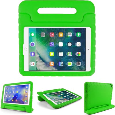 Geschikt Voor iPad 6/5 Hoes Kinderen - Hoesje Kind - 6e/5e Generatie Cover - Solidenz Kindertablet Hoes 2018/2017 - 9.7 Inch - Kidsproof Backcover - Met Pencil Houder - Kids Case - A2757 - A2777 - A2696 - Groen