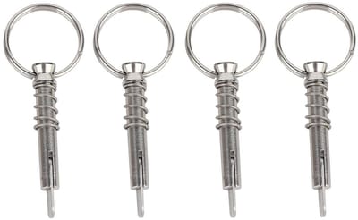 Snelle ontgrendelingspennen, 4 stuks, diameter 6,3 mm, totale lengte 76 mm, Bimini bovenste pen, 316 roestvrij staal, maritieme accessoires voor bootkap en zeilbootgebruik
