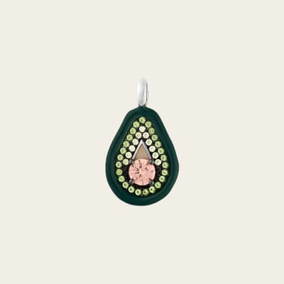 Zilveren Avocado hanger met zirkonia's