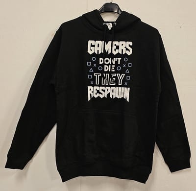 Gamers don't die Hoodie | Gaming kleding | Grappig game verjaardag cadeau Heren – Dames – Unisex | - Zwart - S