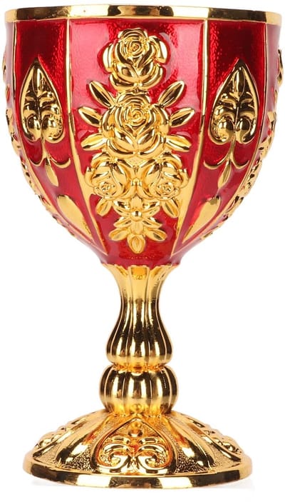 Dailygoods- Kelk Gouden Retro - Zinklegering - Bloemenpatroon - Elegante Bokaal - Feest/Banket - Duurzaam Design - Wijnbeker