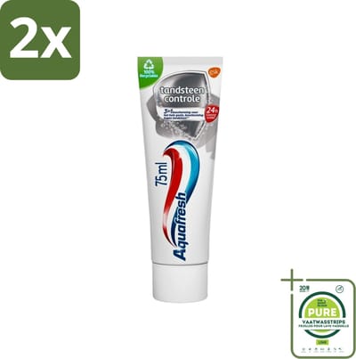 Aquafresh Tandpasta Tandsteen Controle Frisse Adem 75 ml - Voordeelverpakking - 2 stuks - Tandsteen controle - Tandpasta