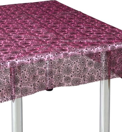 ATOSA - Zwarte en roze spinnenweb tafelkleed