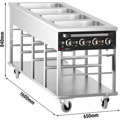 GGM Gastro Bain-Marie Thermowagen - 4 kW - 4x GN 1/1 - Beckentemperatur getrennt regelbar
