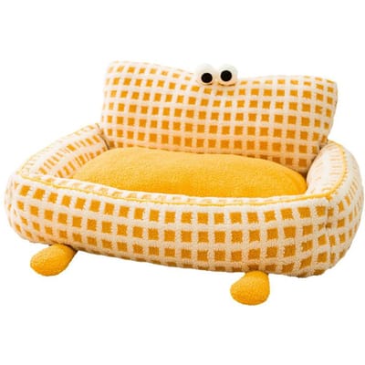 Hondenhok voor alle seizoenen  Afneembaar en wasbaar  Niet-klevende vacht  Warm hondenkussen  Huisdier Kleine hond  Teddy Puppy Sofa S: 45 * 37cm