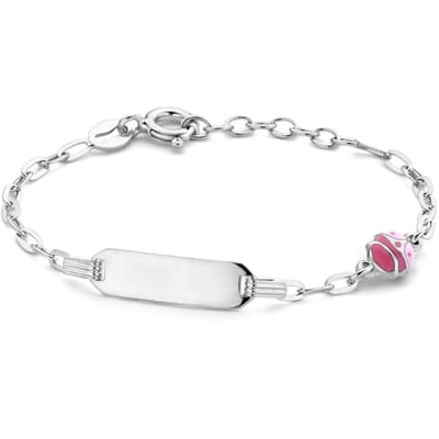 Zilveren graveerarmband lieveheersbeestje plaat 5,0 mm 11 + 2 cm