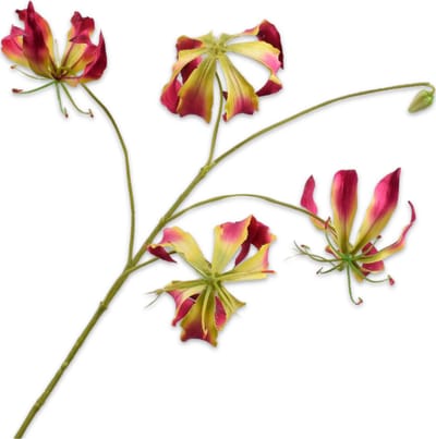 Silk-ka Kunstbloem-Zijden Bloem Gloriosa Tak Roze-Geel 89 cm