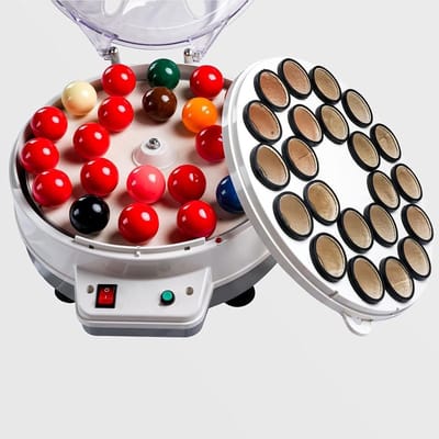 Biljartbal Reiniger - Poolbal Polijstmachine - Ballen Onderhouden - 16 Ballen 2 Min - 46x46x30 cm - Zwart