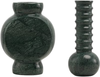 Marmeren Geschenkset: Vazen Ribbed & Circle Groen