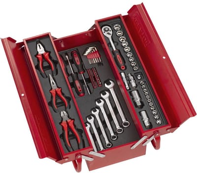 Kreator Gereedschapsset KRT951017 - met metalen opbergkoffer - 67 delig - sterk koolstofstaal en chroom vanadium