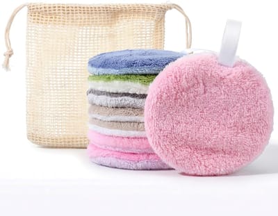 Set van 8 Herbruikbare Make-up Pads van Katoen met Opbergzak, Ideaal voor Gezichtsreiniging en Oogmake-up Verwijderen, Milieuvriendelijk en Wasbaar
