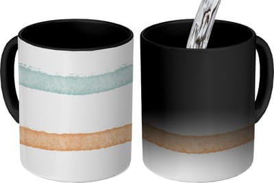 Magische Mok - Foto op Warmte Mokken - Koffiemok - Lijn - Pastel - Regenboog - Patronen - Magic Mok - Beker - 350 ML - Theemok