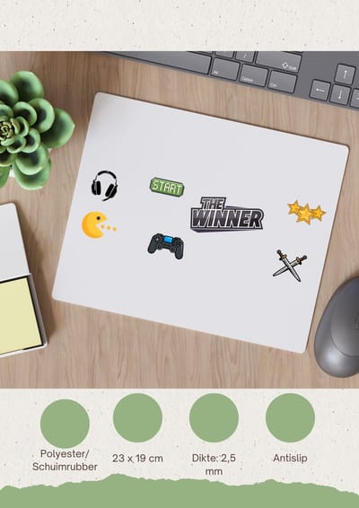 Akyol - games Muismat - Gamen - de echte gamers - cadeau voor ieamand die houdt van gamen - verjaardagscadeau - gift - geschenk - 23 bij 19 cm