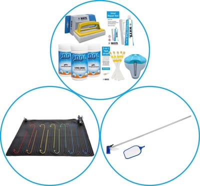 WAYS - Zwembad Accessoirepakket 3-delig - WAYS Onderhoudspakket & Zwembad verwarming & Onderhoudsset