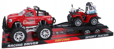 Brandweer-terreinwagen met aanhanger en quad