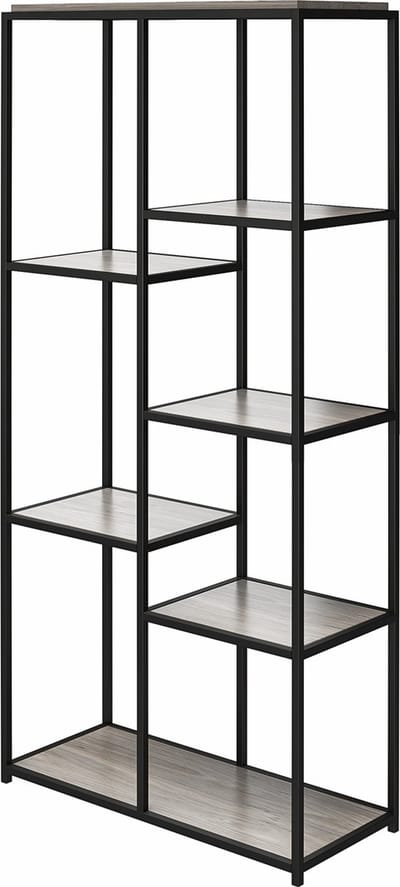 Quincy-Boekenkast - Grijs/Zwart